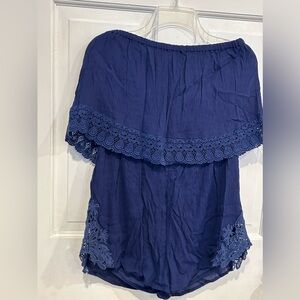 Juniors navy romper size large. NWT NEW WITH TAGS